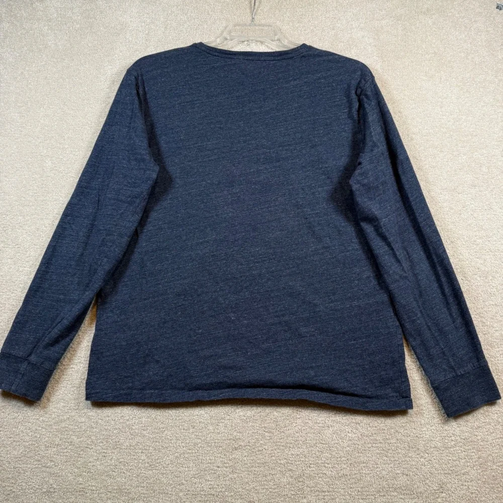 Polo Ralph Lauren Men's Blue Long Sleeve V Neck T Shirt Size‎ Large Cotton